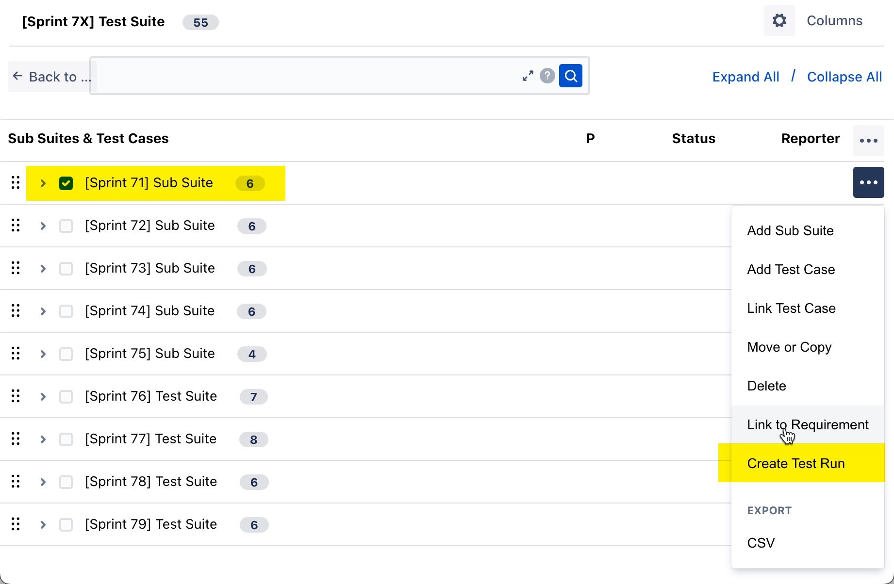 Create Test Runs Directly from Test Suite -- TestRay in Jira Cloud